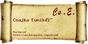 Csajka Euniké névjegykártya